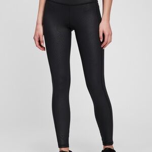 GAP Black Snakeskin high rise brushed leggings